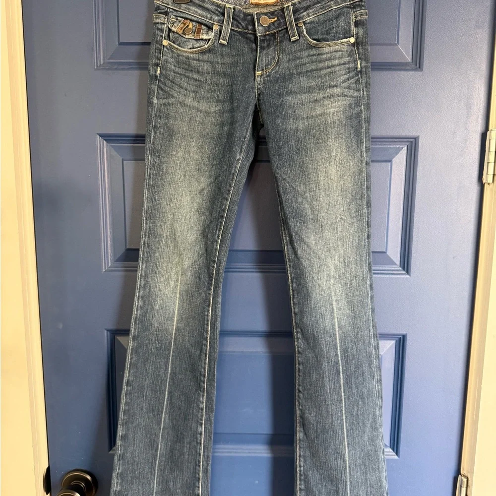 PAIGE Vintage Fairfax Blue Washed Flare‎ Jeans sz 25- Y2K